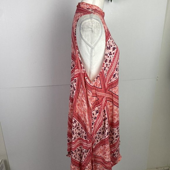 All about Eve Size 8 A-line Dress High neck Sleeveless Pink Floral Paisley - Picture 8 of 9